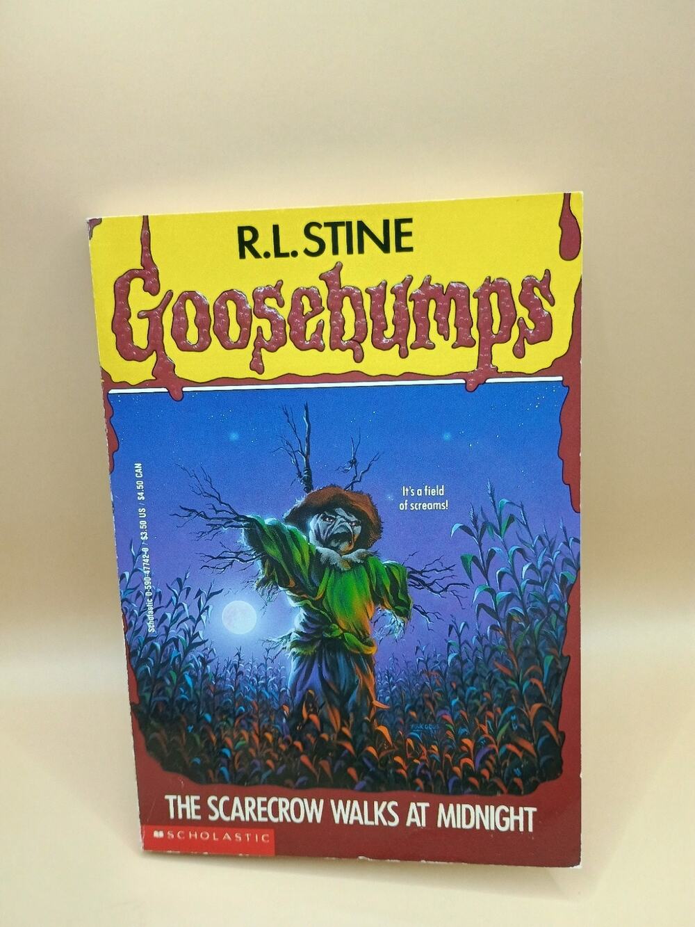 R. L. Stine Goosebumps The Scarecrow Walks At Midnight Scholastic First Ed. #20